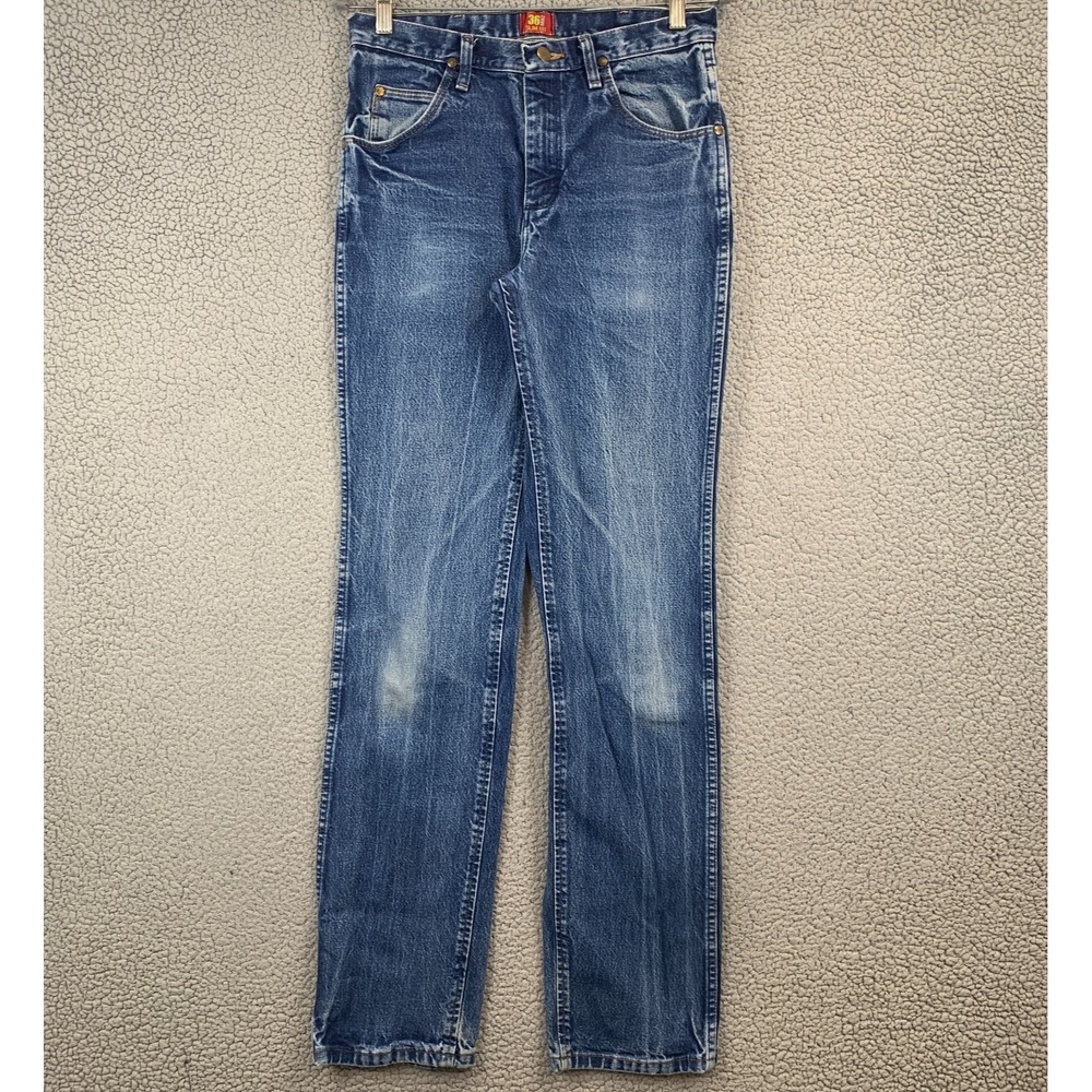 VTG Wrangler Jeans Men's 31x36 Blue Rigid Cowboy Cut Denim 13MWZ High Rise 90s